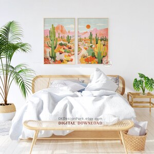 Arizona Print, Arizona Poster, Botanical Art, Colorful Wall Art, Maximalist Art, Saguaro Cactus, Arizona Illustration, Desert Landscape, Sun Art