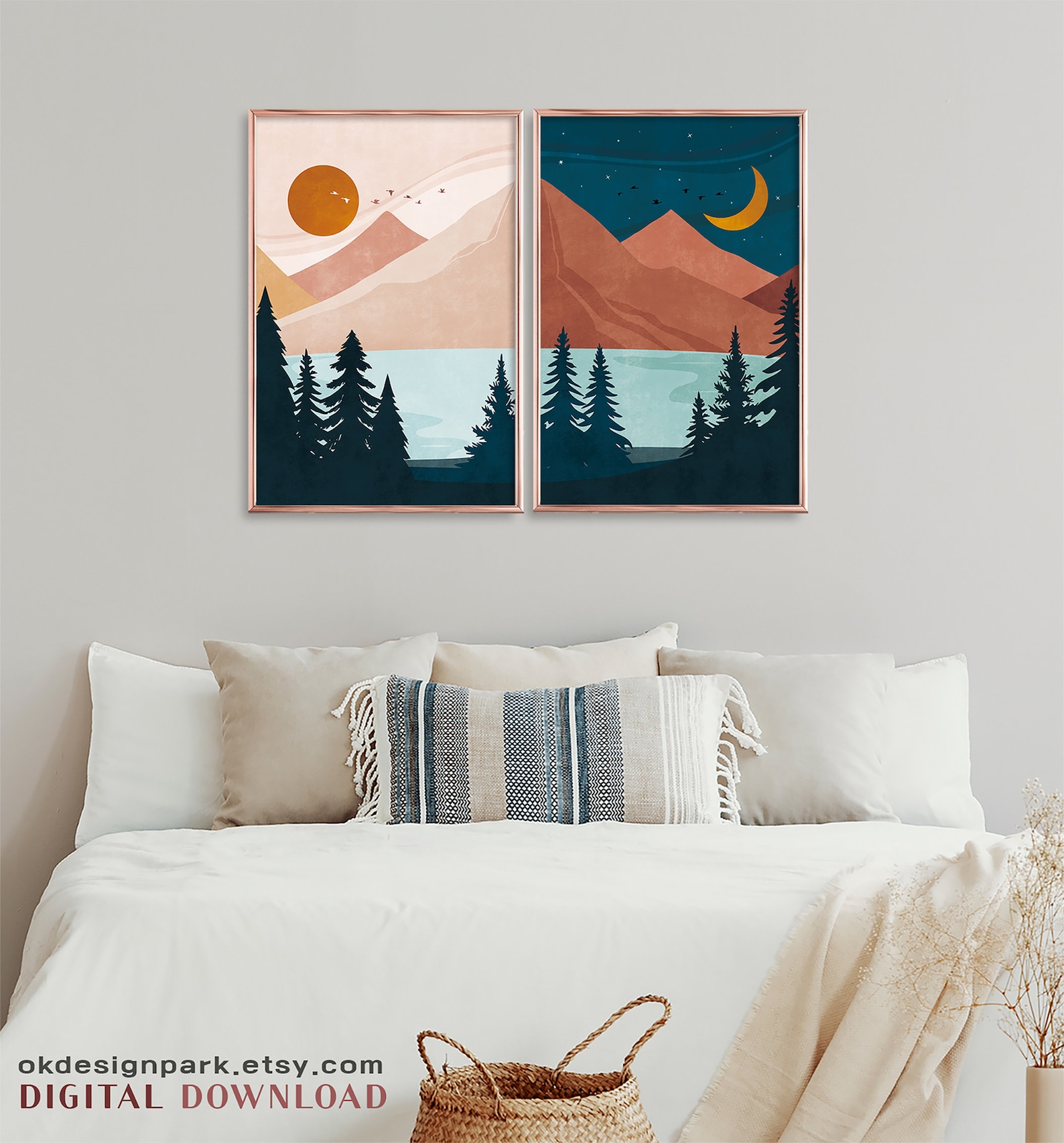 Printable Wall Art Bedroom Wall Decor Set of 2 Prints - Etsy