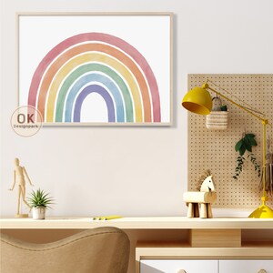 Rainbow Art Prints, Printable Wall Art, Watercolor Rainbow Print Set ...