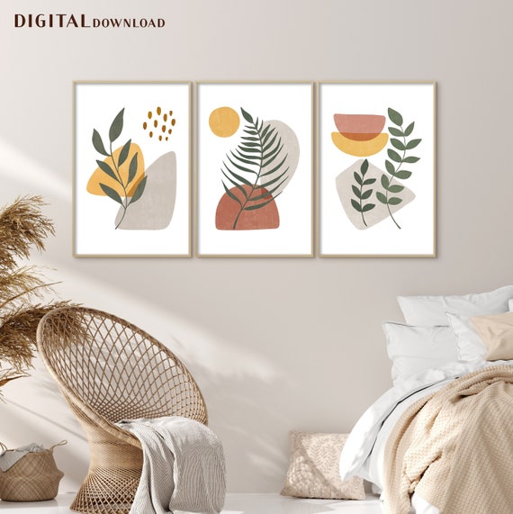 Minimal Wall Art, Minimalist Prints, Digital Download, Digital Print Art, Neutral Botanical, Boho Prints, Modern Minimalist, Set of 3 Prints