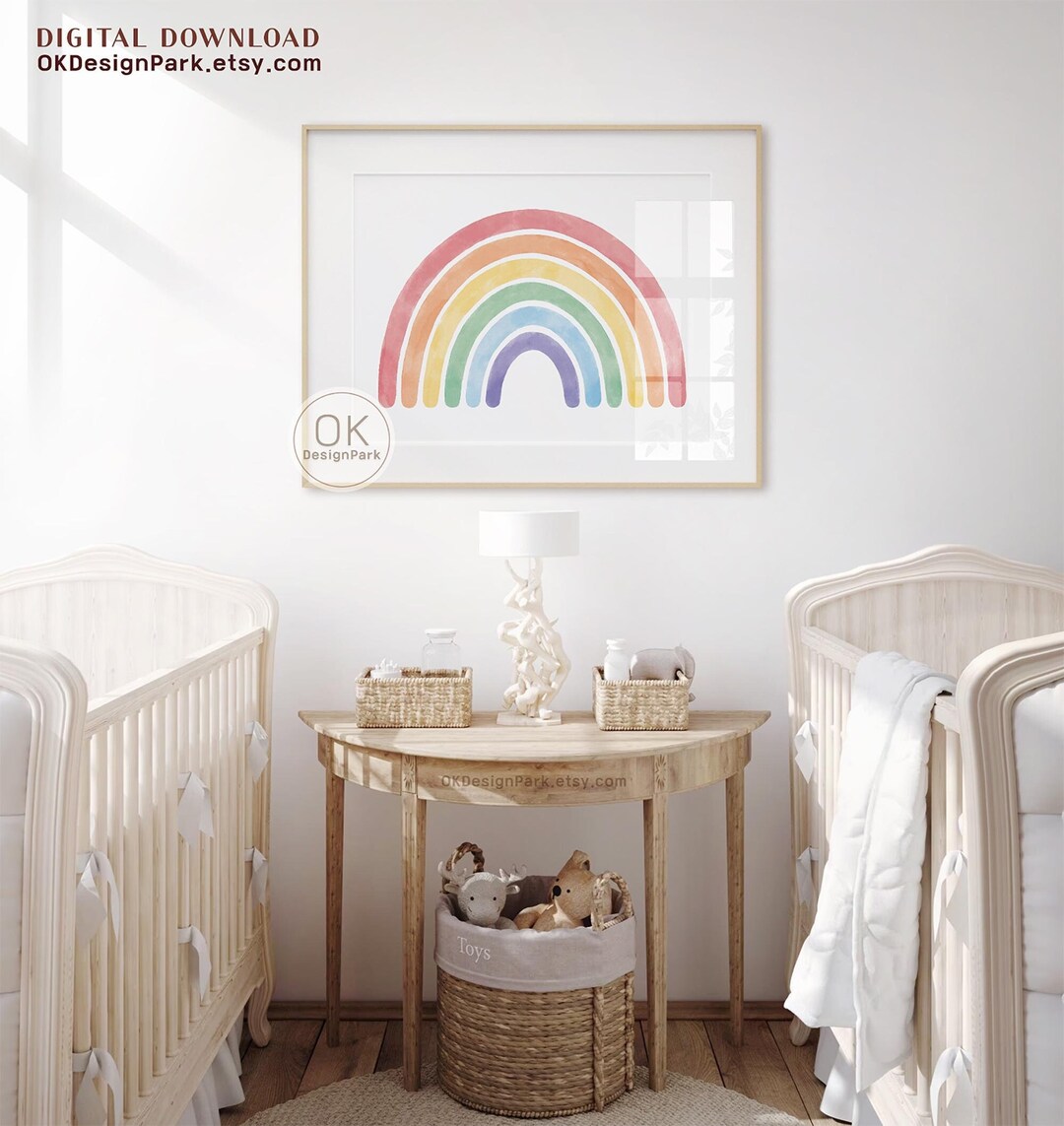 Rainbow Print, Girls Abstract Art, Boho Rainbow Print, Rainbow Wall Art ...