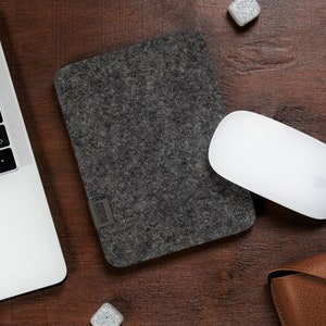 Filz Maus Pad,Kleines Mousepad,100% Merino Wollfilz,Kork,Dunkelgrau,Minimal Design,Laptop Maus Pad,Musemåtte,Tapis de Souris,Filz Mousepad