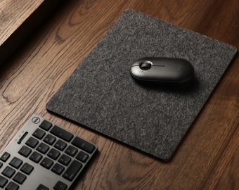 Mouse Pad,100% Merino Wool Felt,Cork,Dark Grey,Non-Slip,Desk Design,Laptop,Desk Mouse Pad,Musemåtte,Tapis de Souris,Filz Mousepad