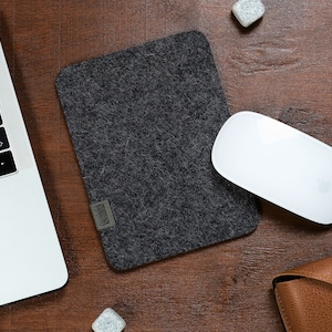 Filz Maus Pad,Kleines Mousepad,100% Merino Wollfilz, Kork,Antrazit,rutschfest,Minimal,Laptop Maus Pad,Musemåtte,Tapis de Souris,Filz Mousepad
