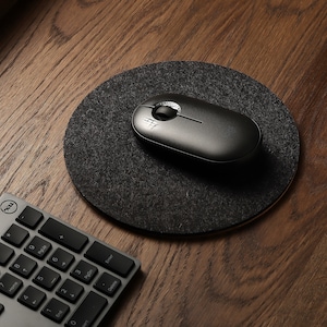 Rundes Mauspad,100% Merino Wollfilz,Kork,Antrazit,Anti-Rutsch,Schreibtisch Design,Laptop,Schreibtisch Mauspad,Musemåtte,Tapis de Souris,Filz Mousepad