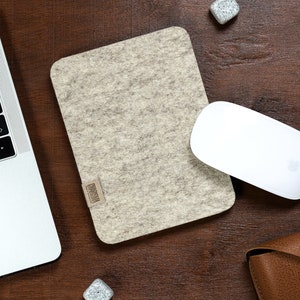 Filz Maus Pad,Kleines Mauspad,100% Merino Wollfilz,Cork,Beige,Minimal Design,Laptop Maus Pad,Musemåtte,Tapis de Souris,Filz Mousepad
