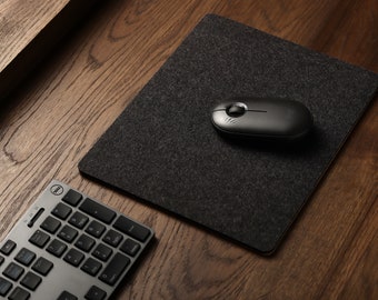 Mouse Pad,100% Merino Wool Felt,Cork,Antracite Black,Non-Slip,Desk Design,Laptop,Desk Mouse Pad,Musemåtte,Tapis de Souris,Filz Mousepad