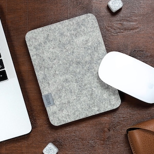 Filz Maus Pad,Kleines Mousepad,100% Merino Wollfilz,Kork,Hellgrau,Minimal Design,Laptop Maus Pad,Musemåtte,Tapis de Souris,Filz Mousepad