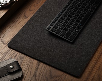 Desk Mat,100% Merino Wool Felt,Cork,Desk Pad,Dark Grey,Home,Office,Workspace,Desk Blotter,Tapis de Bureau,Schreibtischunterlage Filz