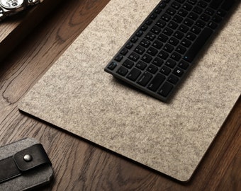 Bureaumat, 100% Merinowolvilt, Kurk, Bureauonderlegger, Beige, Thuis, Kantoor, Werkruimte, Bureaublotter, Tapis de Bureau, Schreibtischunterlage Filz