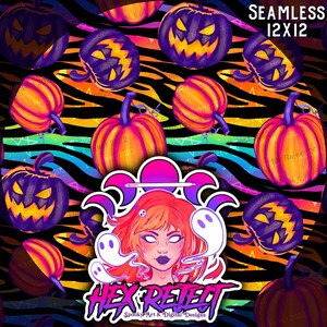Retro Jack-O-Lanterns || Seamless File || Digital Design || Lifetime licensing included for personal use and small handmade shops