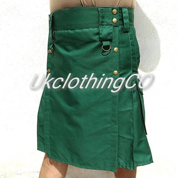 2020 Buy New Green Tactical Men Uniform Utility Kilt expedited Shipping. Green Fashion Sports Utility Kilt