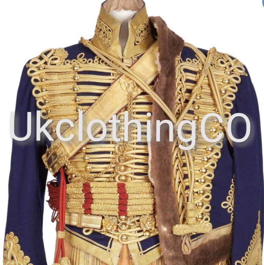New Napoleonic Hussar Uniform Miltary Style Tunic Pelisse Jimmi Hendrix  Jacket Steampunk Military Uniform Front Full Heavy Branding Jacket 