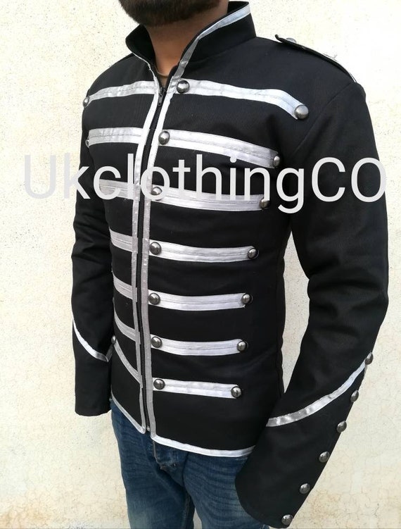 Black Silver Military Drummer Jacket