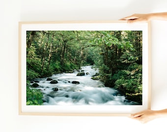 Peaceful Flowing River Nature Photography Wall Art for Living Room, Bedroom Downloadable