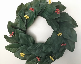 Tropical Magnolia Greenery Large Front Door Wreath