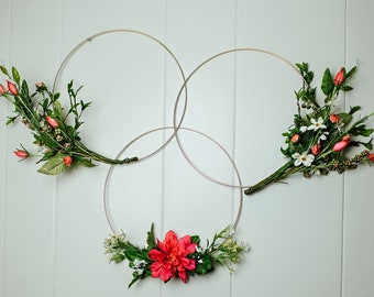 Nursery Wreath Set, 3 piece, Gold Hoop Wreath Set