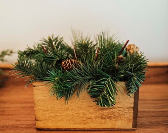 Christmas Pine and Evergreen Home Decor Centerpiece Floral Arrangement