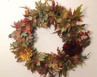Fall Countryside Colors Wreath, Subtle Autumn Wreath