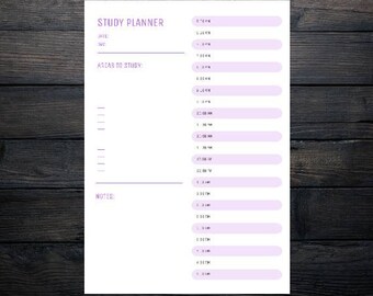 Study Planner, Daily Planner, Weekly Planner, Printable