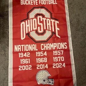 Ohio State Buckeyes OSU NCAA National Championship Banner Flag