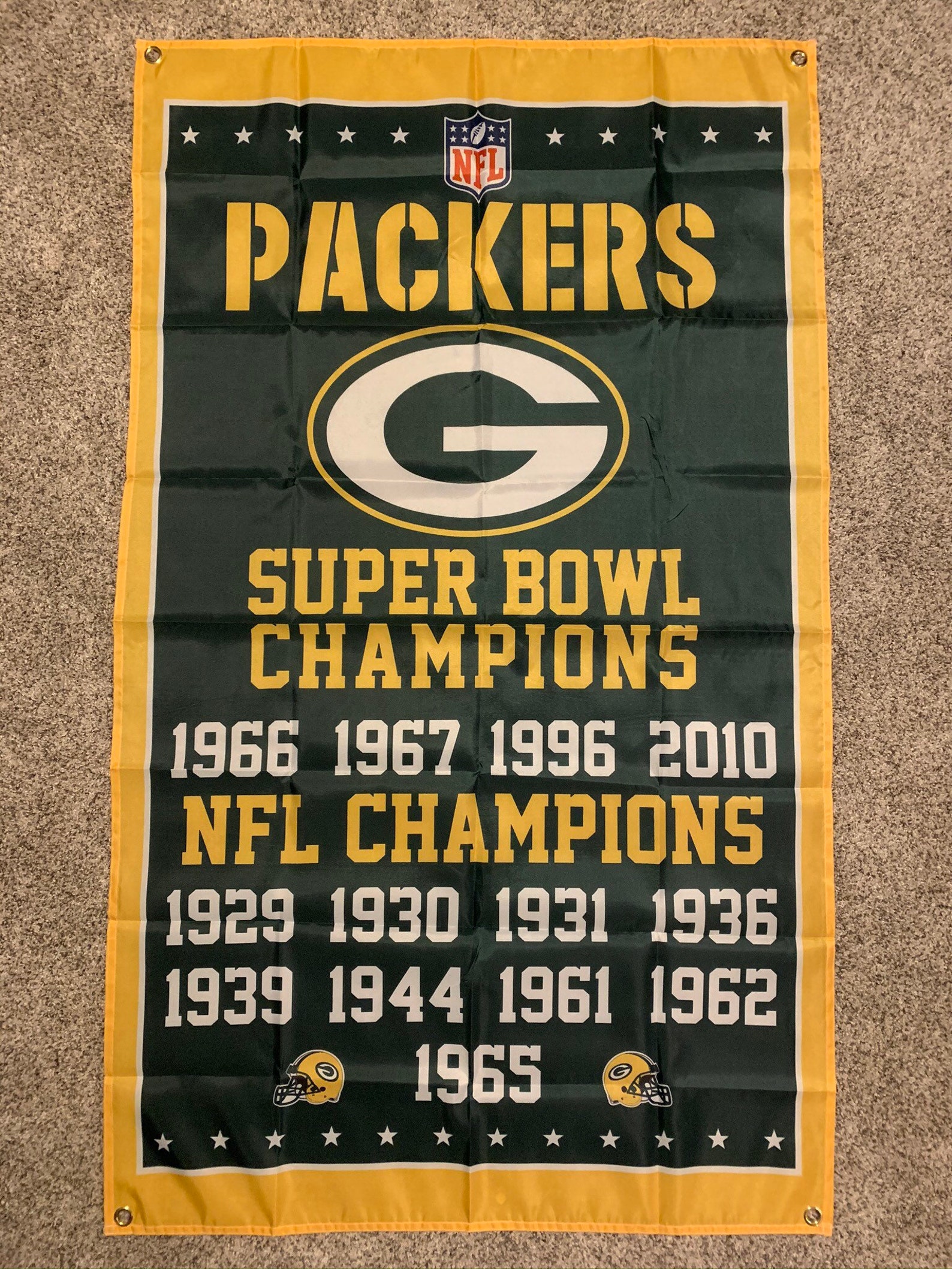 Green Bay Packers Super Bowl Banner Championship Flag Etsy