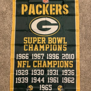 Green Bay Packers Super Bowl Banner Championship Flag