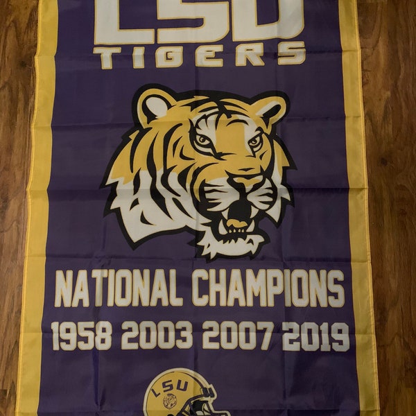 Louisiana State LSU Tigers NCAA National Championship Banner Flag