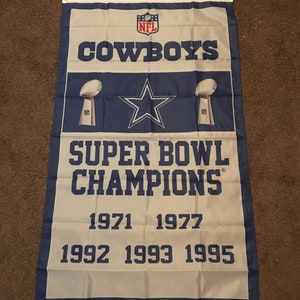 Dallas Cowboys Super Bowl Banner Championship Flag