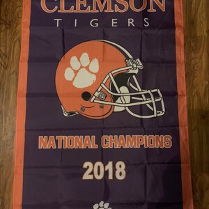 Clemson Tigers NCAA National Championship Banner Flag