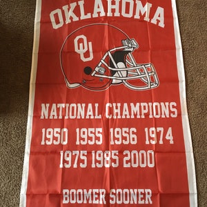 Oklahoma Sooners NCAA National Championship Banner Flag