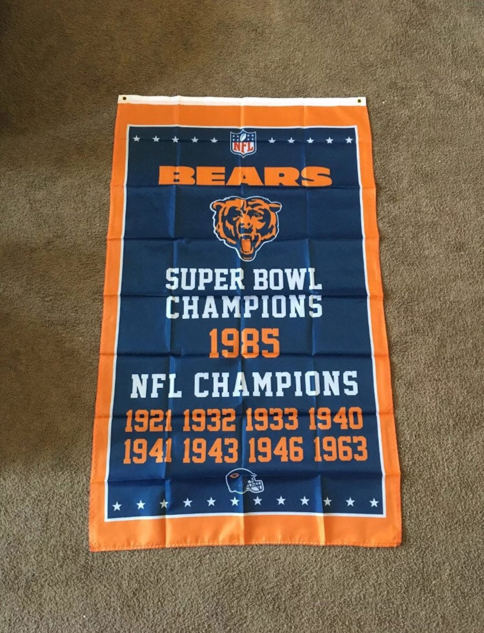 Chicago Bears Super Bowl Banner Championship Flag Etsy