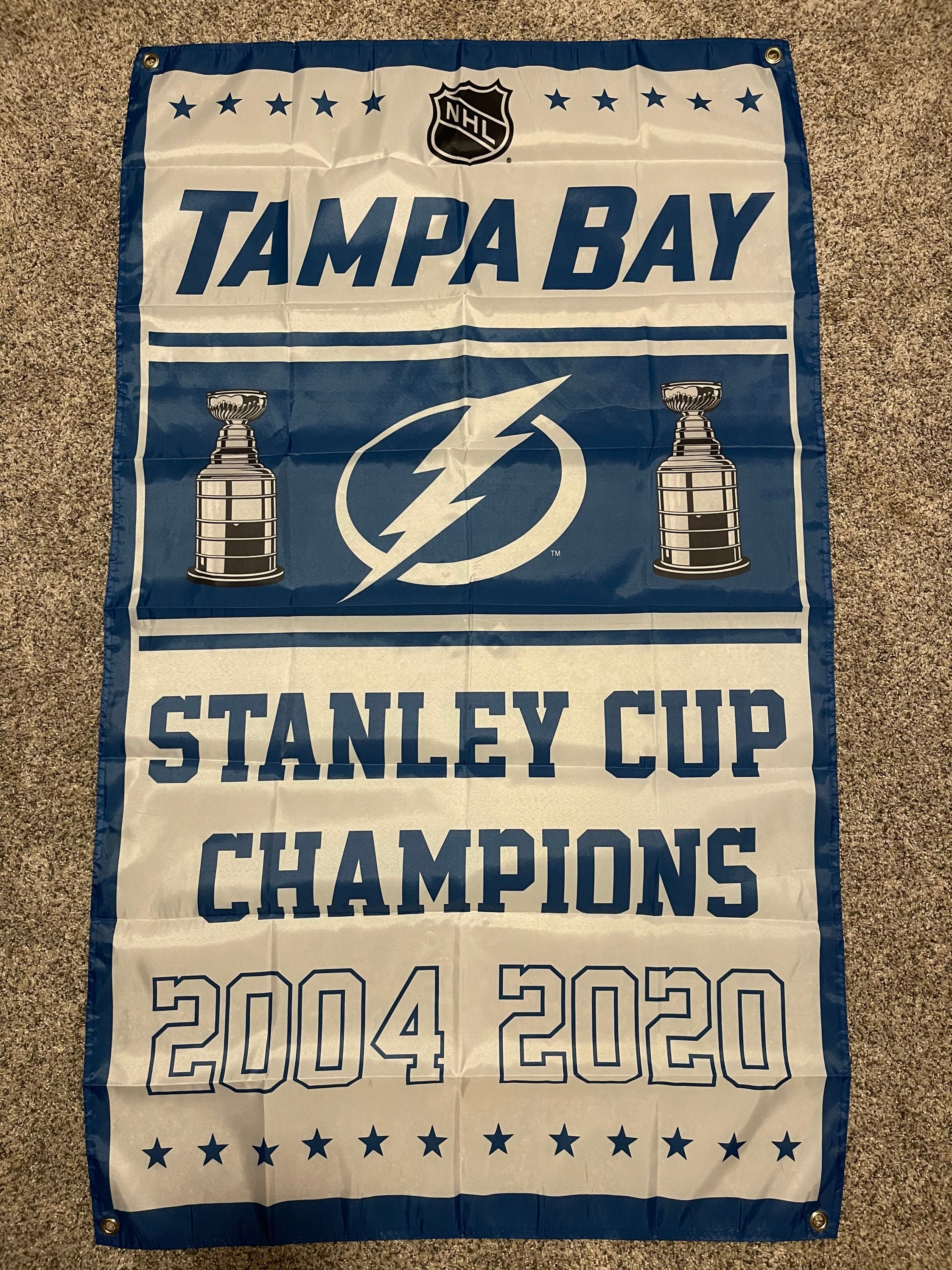 Tampa Bay Lightning Stanley Cup Championship Banner Flag