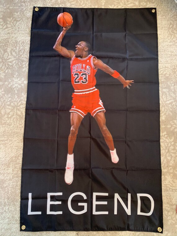 Michael Jordan LEGEND Chicago Bulls Banner Flag | Etsy