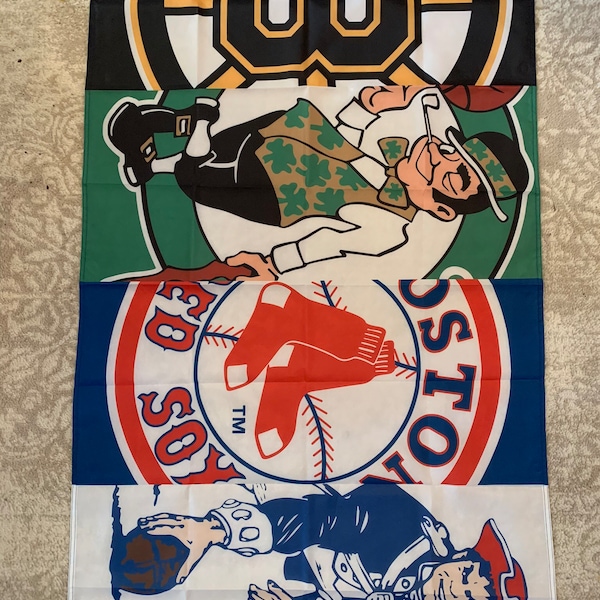 Boston New England Sports Drapeau Red Sox Celtics Patriots Bruins Bannière