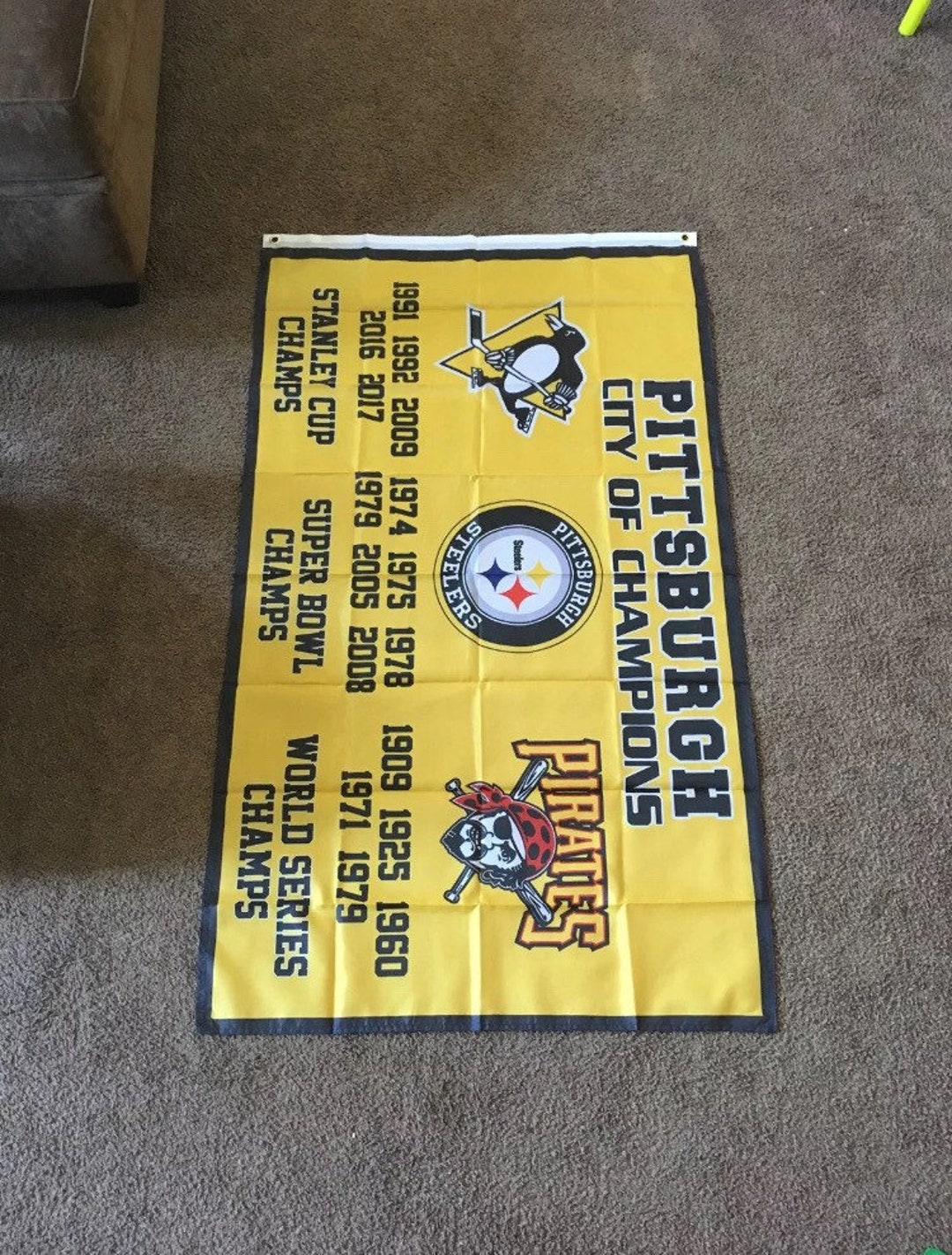  NHL Pittsburgh Penguins 3' x 5' Flag with Grommets, Black, :  Sports & Outdoors