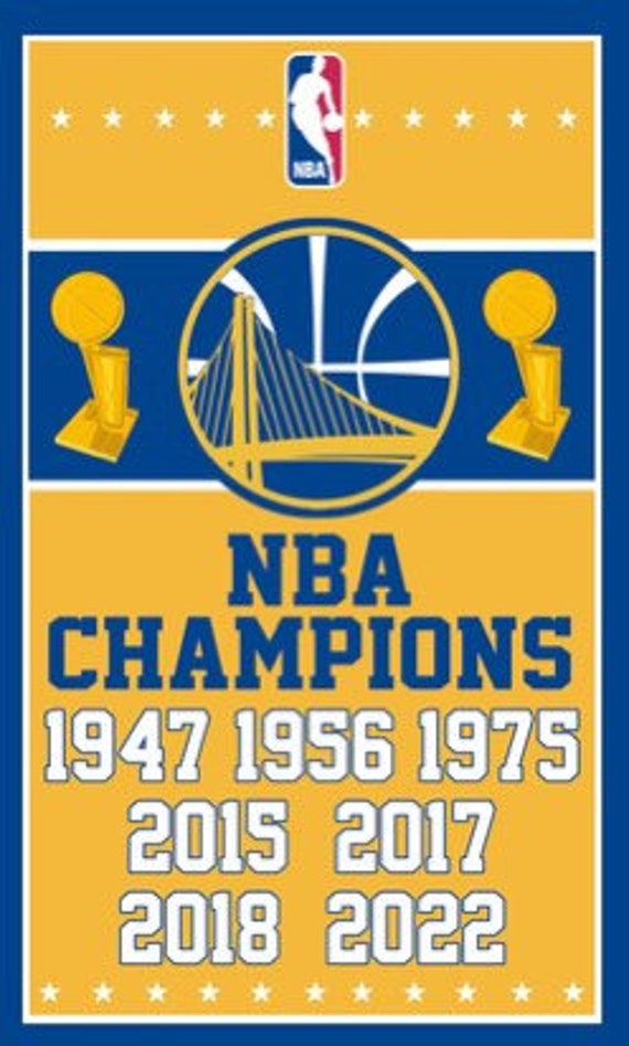 Golden State Warriors 2022 NBA Finals Champions 7 Times 28X40" House  Flag Banner