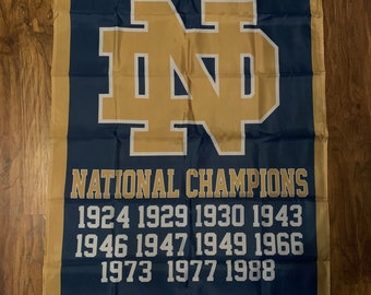 Notre Dame Fighting Irish NCAA National Championship Banner Flag