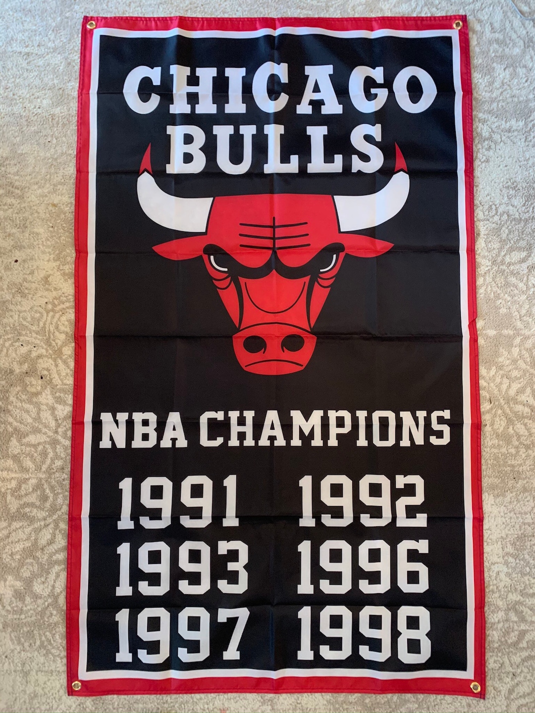 Chicago Bulls 6 Time NBA Champions Double Sided Garden Flag