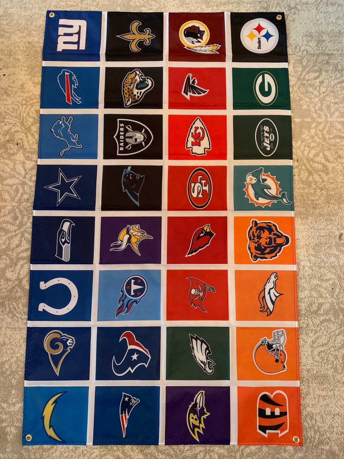 NFL 32 Team Logo Banner Flag Etsy