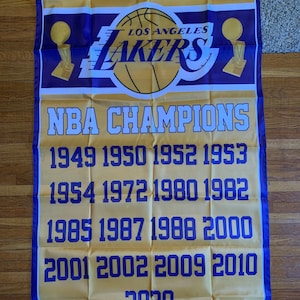 Los Angeles Lakers NBA Championship Banner Flag