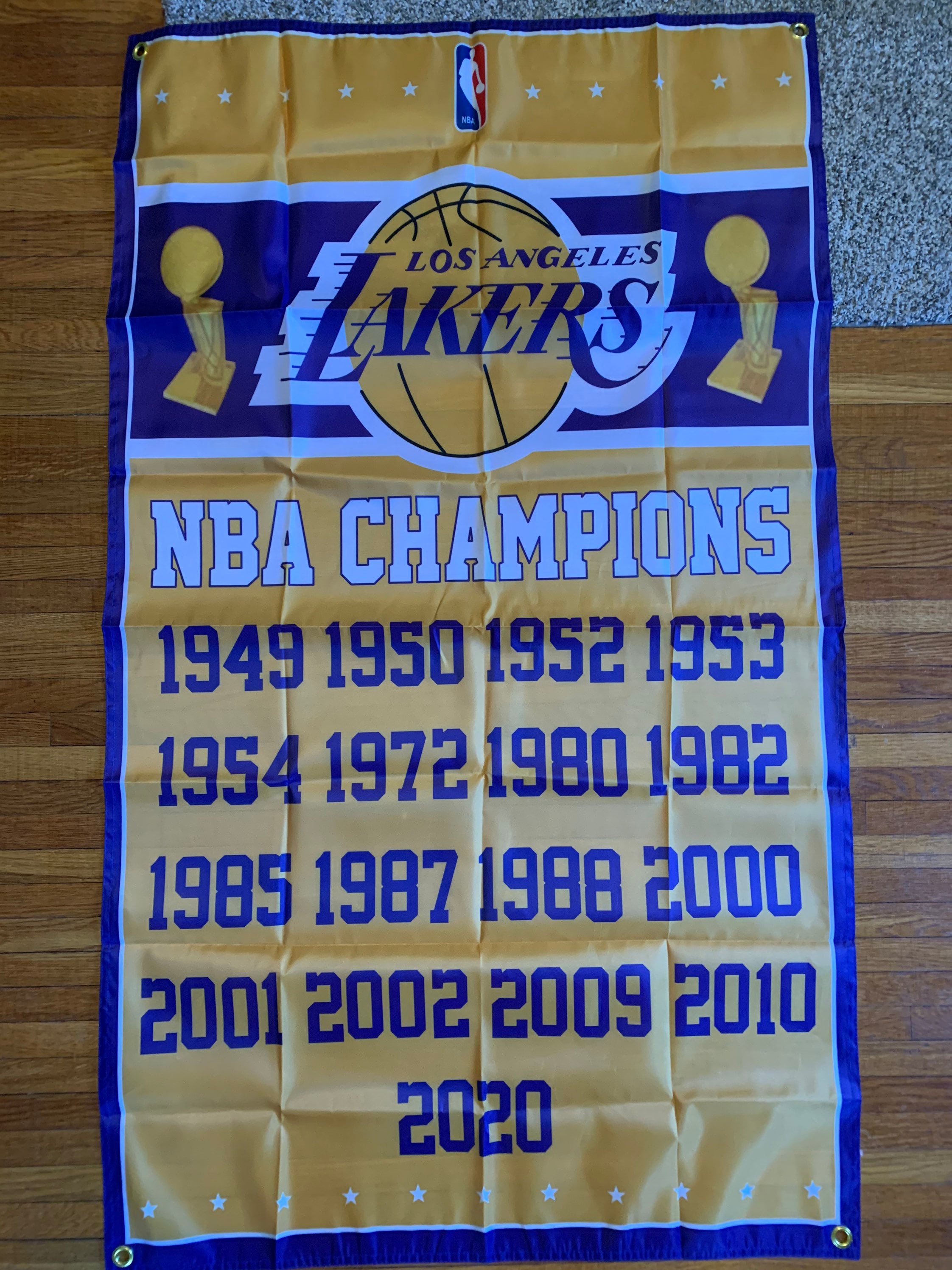 Los Angeles Lakers NBA Championship Banner Flag Etsy