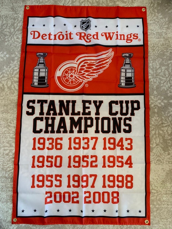 Detroit Red Wings Stanley Cup Championship Banner Flag 