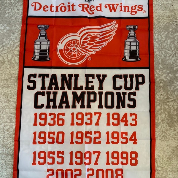 Detroit Red Wings Stanley Cup Championship Banner Flag