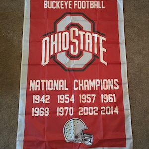 The Ohio State University Buckeyes NCAA National Championship Banner Flag