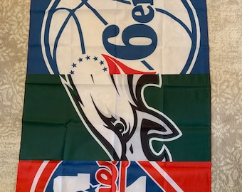 Philadelphia Sports Flag Phillies Eagles 76ers Flyers Banner