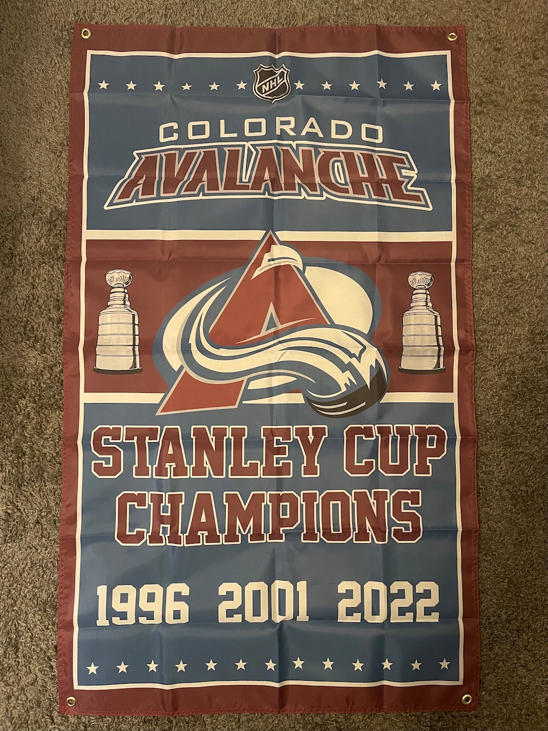 Colorado Avalanche Stanley Cup Championship Banner Flag Etsy