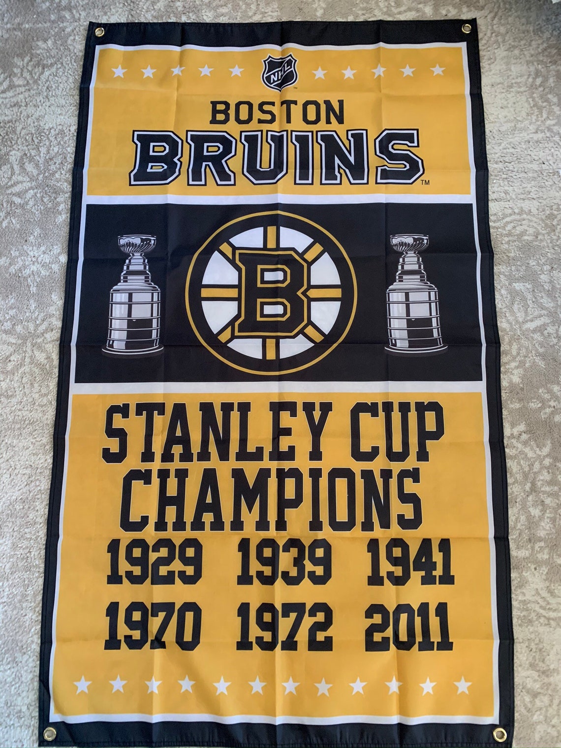 Boston Bruins Stanley Cup Championship Banner Flag Etsy