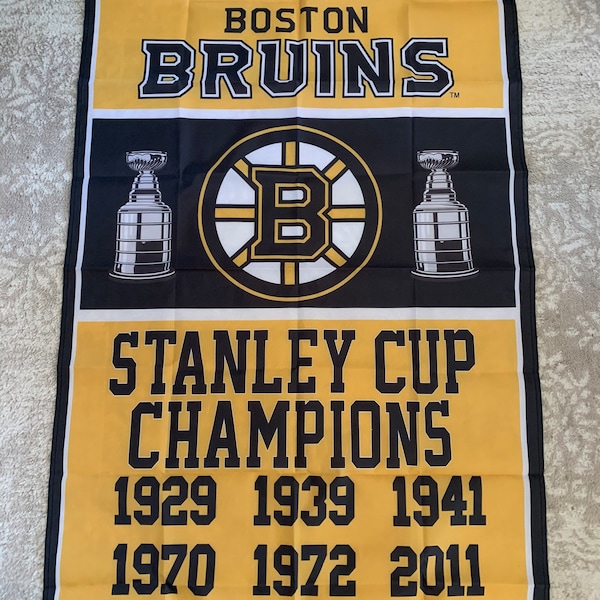 Boston Bruins Stanley Cup Championship Banner Flag