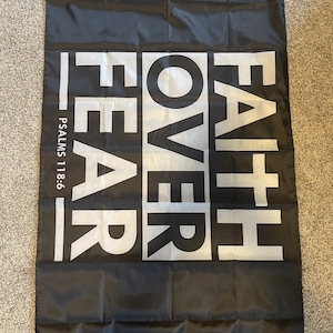Faith Over Fear Flag Banner Wall Hanging